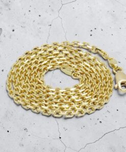Never Say Never Cadena oro 18k maciza 60 cm 11.40 g eslabón forzado clásico hombre - Imagen 10