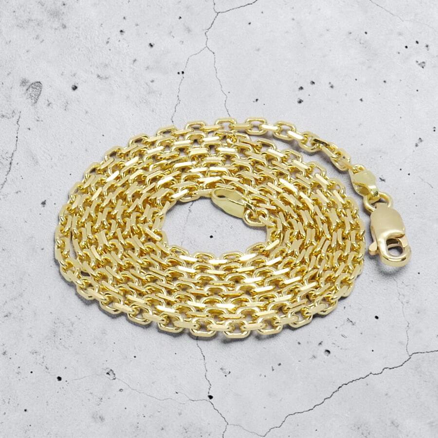 Never Say Never Cadena oro 18k maciza 60 cm 11.40 g eslabón forzado clásico hombre - Imagen 10