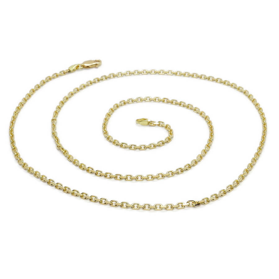 Never Say Never Cadena oro 18k maciza 60 cm 11.40 g eslabón forzado clásico hombre - Imagen 9