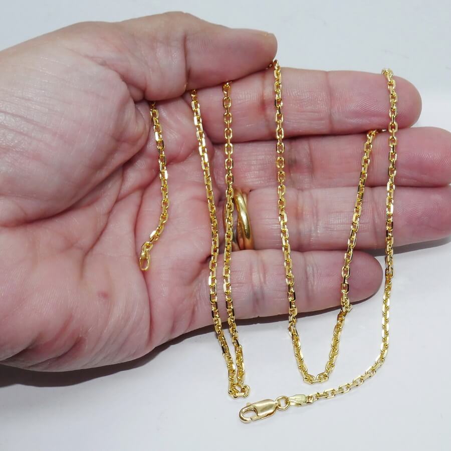 Never Say Never Cadena oro 18k maciza 60 cm 11.40 g eslabón forzado clásico hombre - Imagen 3