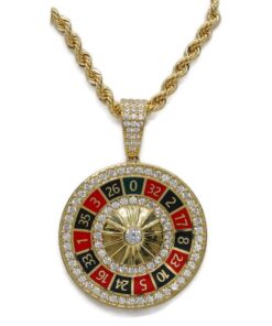 Collar de Oro Amarillo 18K con Ruleta de Circonitas y Cordón Salomónico 60 cm – 21,50 g