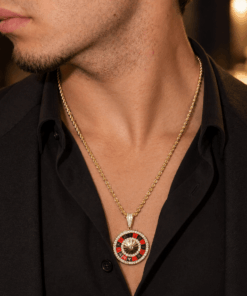 Alternative view of Collar de Oro Amarillo 18K con Ruleta de Circonitas y Cordón Salomónico 60 cm – 21,50 g