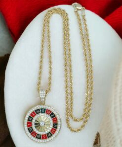 Collar de Oro Amarillo 18K con Ruleta de Circonitas y Cordón Salomónico 60 cm – 21,50 g - Imagen 8