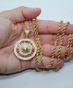 Collar de Oro Amarillo 18K con Ruleta de Circonitas y Cordón Salomónico 60 cm – 21,50 g - Imagen 3