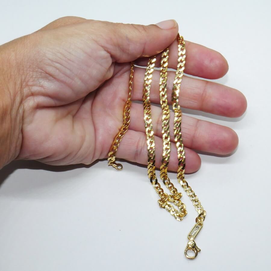 Cadena para mujer de oro amarillo macizo de 18K tipo barbada grande – 4 mm – 50 cm – 14,30 g - Imagen 3