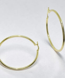 Pendientes de Aro Oro 18 Quilates Mujer – Aros 4,4 cm Oro Amarillo 750 – Grandes, Ligeros y Elegantes – Cierre Click – 2,40 g