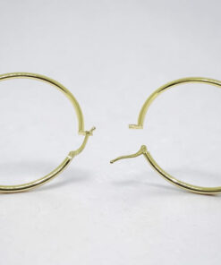 Pendientes de Aro Oro 18 Quilates Mujer – Aros 4,4 cm Oro Amarillo 750 – Grandes, Ligeros y Elegantes – Cierre Click – 2,40 g - Imagen 5