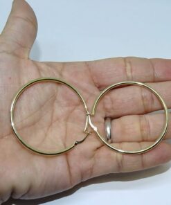 Alternative view of Pendientes de Aro Oro 18 Quilates Mujer – Aros 4,4 cm Oro Amarillo 750 – Grandes, Ligeros y Elegantes – Cierre Click – 2,40 g