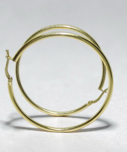 Pendientes de Aro Oro 18 Quilates Mujer – Aros 4,4 cm Oro Amarillo 750 – Grandes, Ligeros y Elegantes – Cierre Click – 2,40 g - Imagen 6