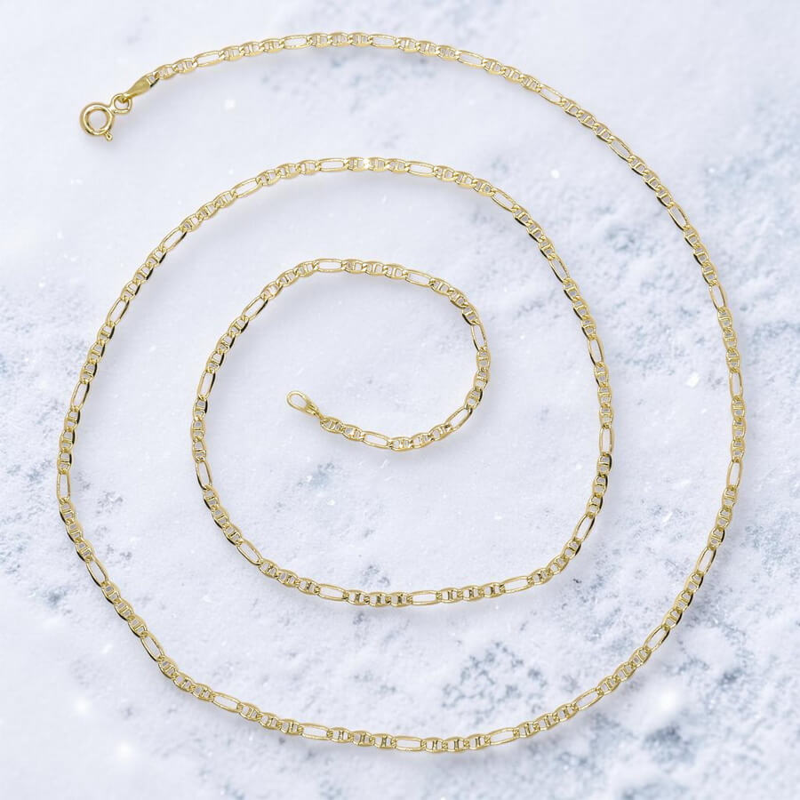 Never Say Never Cadena de Oro Amarillo 18K 3x1 Ancla de 50 cm para Mujer – 2 mm de Ancho – Oro Macizo 750 - Imagen 4