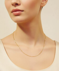 Never Say Never Cadena de Oro Amarillo 18K 3x1 Ancla de 50 cm para Mujer – 2 mm de Ancho – Oro Macizo 750 - Imagen 6