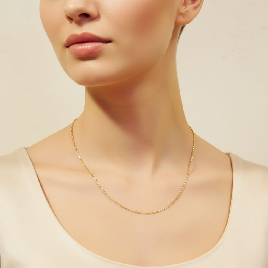 Never Say Never Cadena de Oro Amarillo 18K 3x1 Ancla de 50 cm para Mujer – 2 mm de Ancho – Oro Macizo 750 - Imagen 6