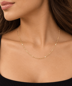 Alternative view of Never Say Never Cadena de Oro Amarillo 18K 3x1 Ancla de 50 cm para Mujer – 2 mm de Ancho – Oro Macizo 750