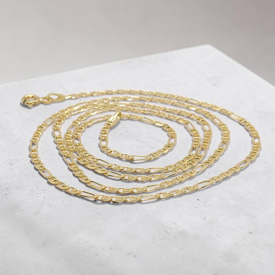 Never Say Never Cadena de Oro Amarillo 18K 3x1 Ancla de 50 cm para Mujer – 2 mm de Ancho – Oro Macizo 750 - Imagen 7