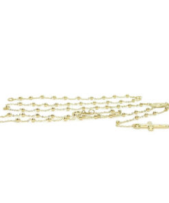 Rosario de Oro Amarillo 18K de 45 cm – 57 Bolas de 2 mm – Virgen y Cruz – 2,85 g – Primera Comunión - Imagen 5