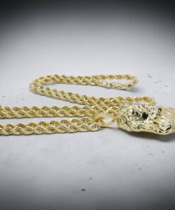 Cabeza de Cristo Oro 18k con Cordón Salomónico Oro 18k 60 cm | Colgante Religioso Oro 750 con Circonitas | 13 g Oro Auténtico - Imagen 4