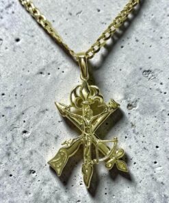 Cruz de La Legión Oro 18K con Cadena Barbada | 60 cm | 12,30 g | Cruz 3,8 cm | Oro Amarillo 18 Quilates | Colgante Militar con Cierre Mosquetón - Imagen 6