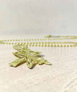Cruz de La Legión Oro 18K con Cadena Barbada | 60 cm | 12,30 g | Cruz 3,8 cm | Oro Amarillo 18 Quilates | Colgante Militar con Cierre Mosquetón - Imagen 7